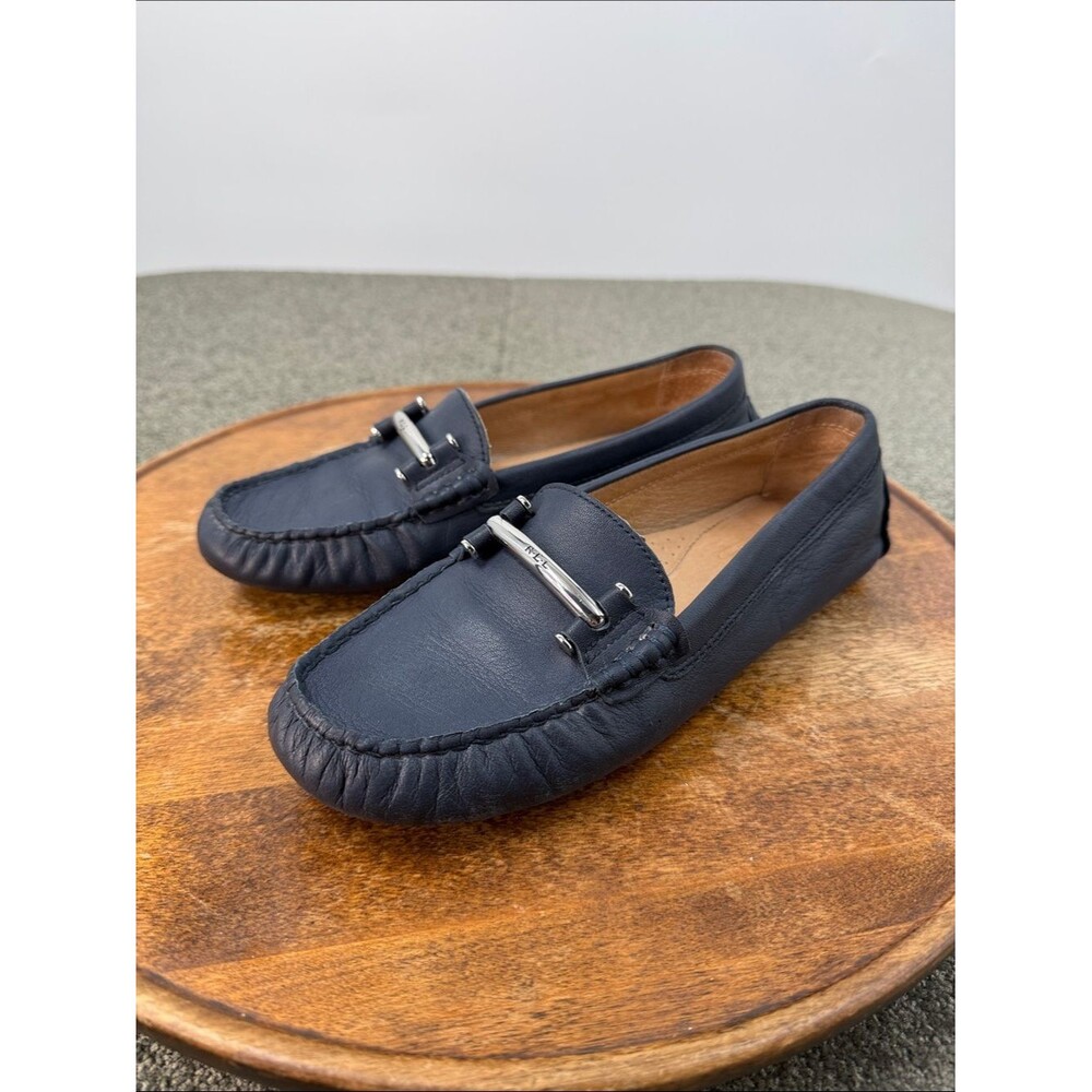 Lauren Ralph Lauren Shoes Wm 7 B Caliana Blue Leather Driving Loafers Horse Bit